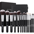Makeup Brushes with Travel Bag 15Pcs Makeup Brush Set Kabuki Foundation Blending Blush Eyeliner Shadow Brow Concealer Brushes Kit