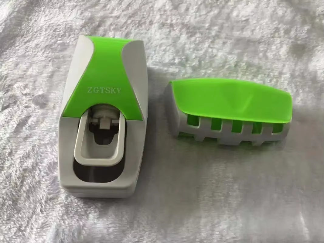 Bathroom Accessories Automatic Toothpaste Dispenser Dust-Proof Toothbrush Holder Wall Mount Stand Toothpaste Squeezers Tooth